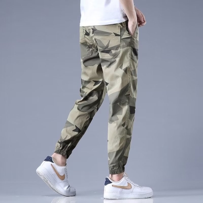 Camouflage Ankle Length Sportswear Cropped Pants