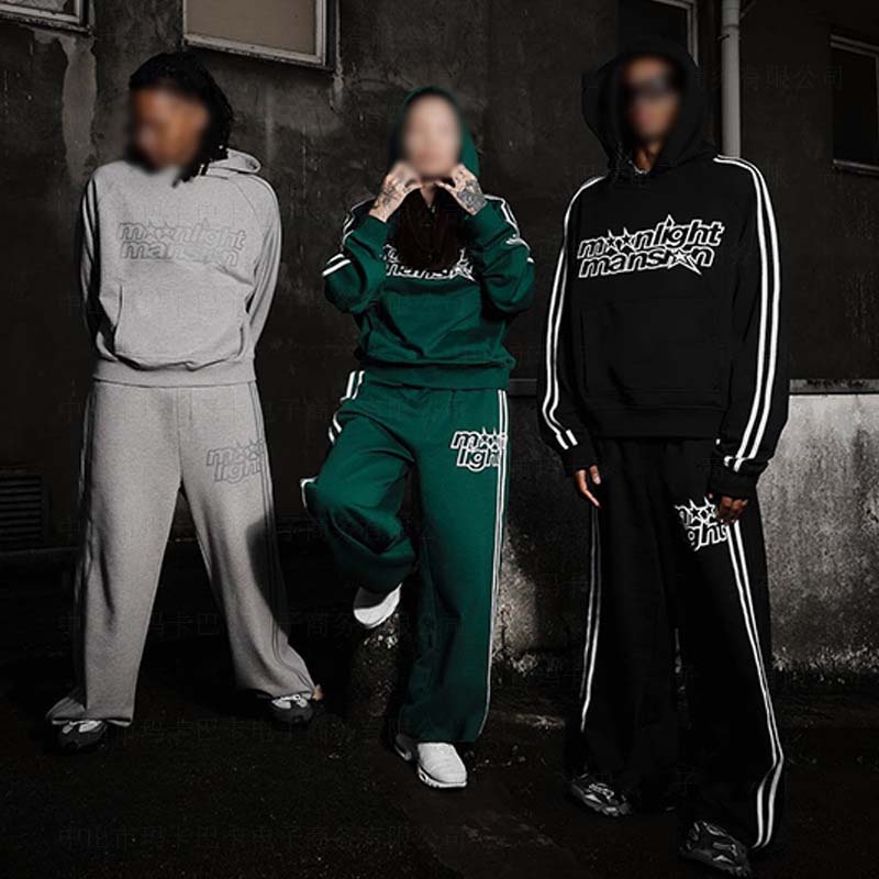 Letter Print Line Panel Hoodie