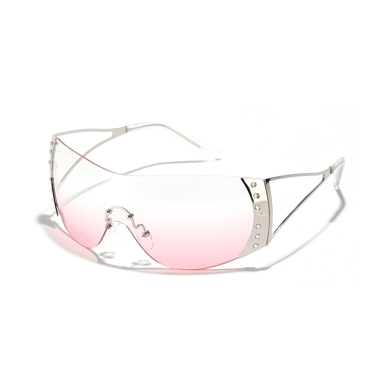Y2K Frameless Futuristic Diamond Metal Sunglasses