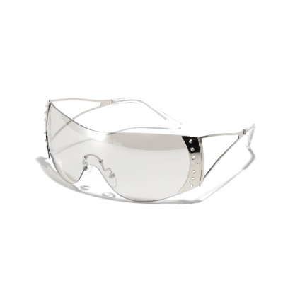Y2K Frameless Futuristic Diamond Metal Sunglasses