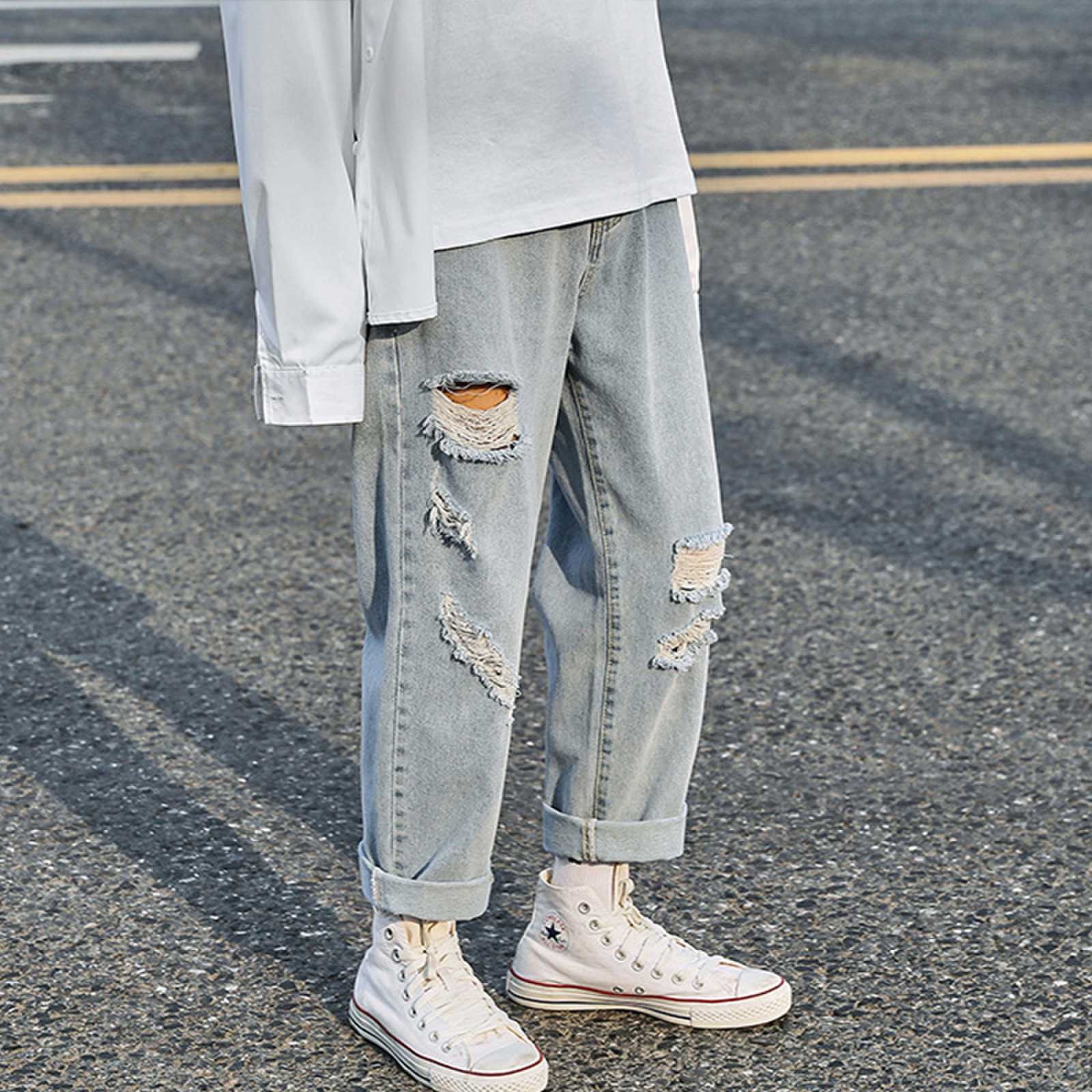 Ripped Street Cropped Jeans