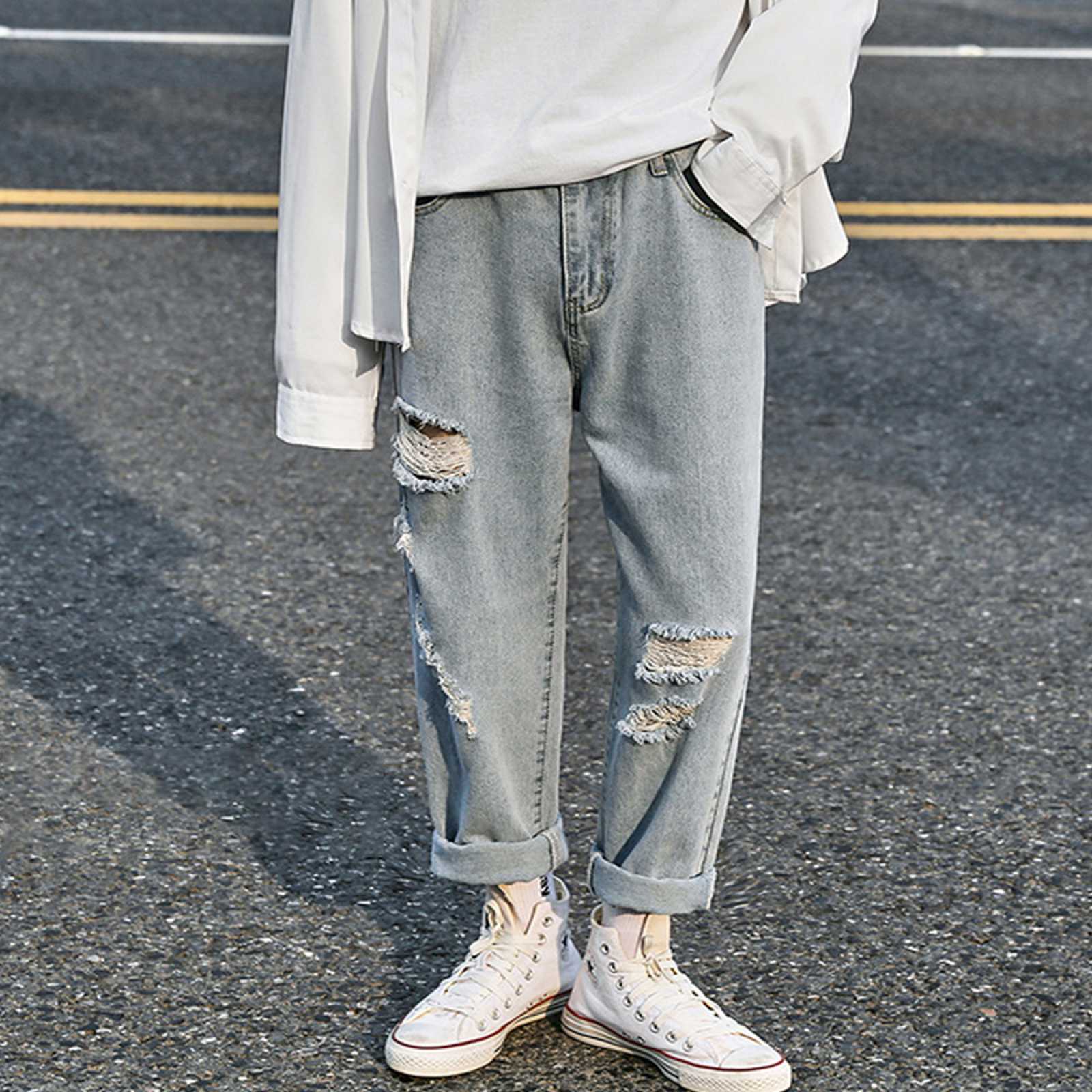 Ripped Street Cropped Jeans