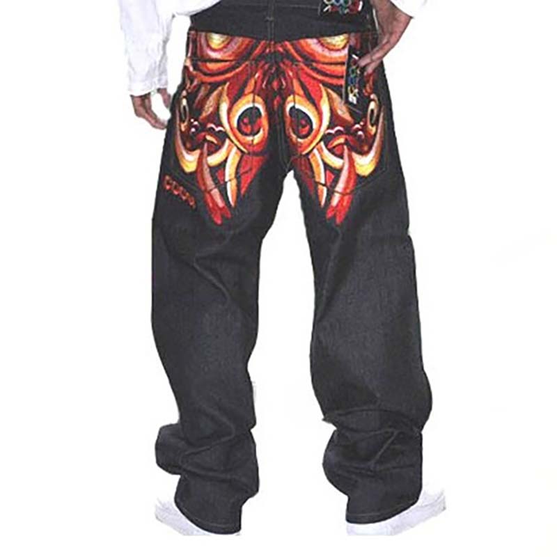 Retro Exaggerated Graphic Print Jeans