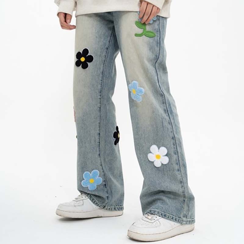Vintage Floral Embroidered Jeans
