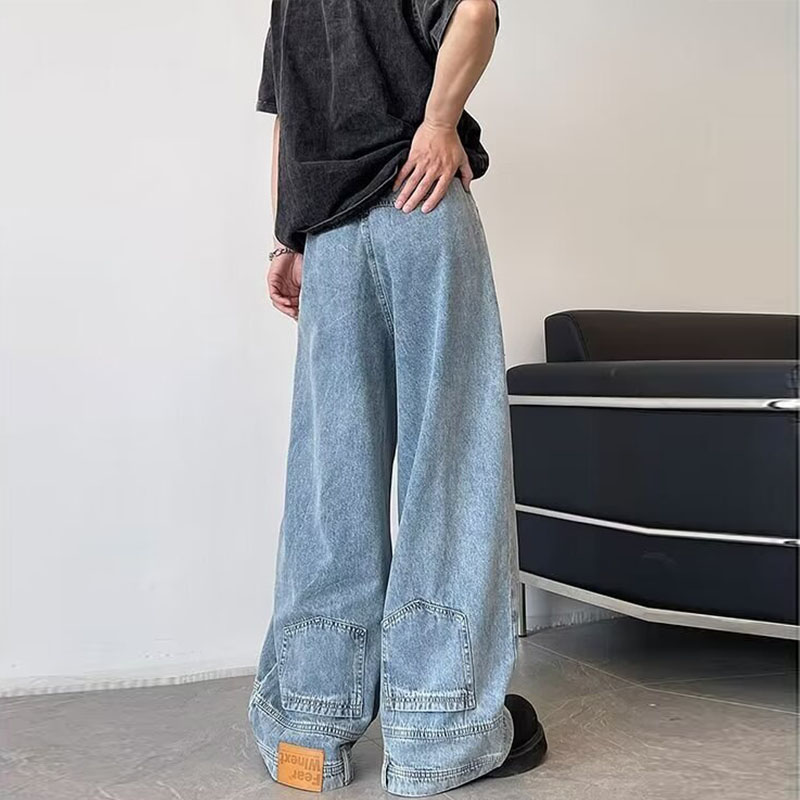 Light Colored Reverse Wear Jeans With Slight Bootcut