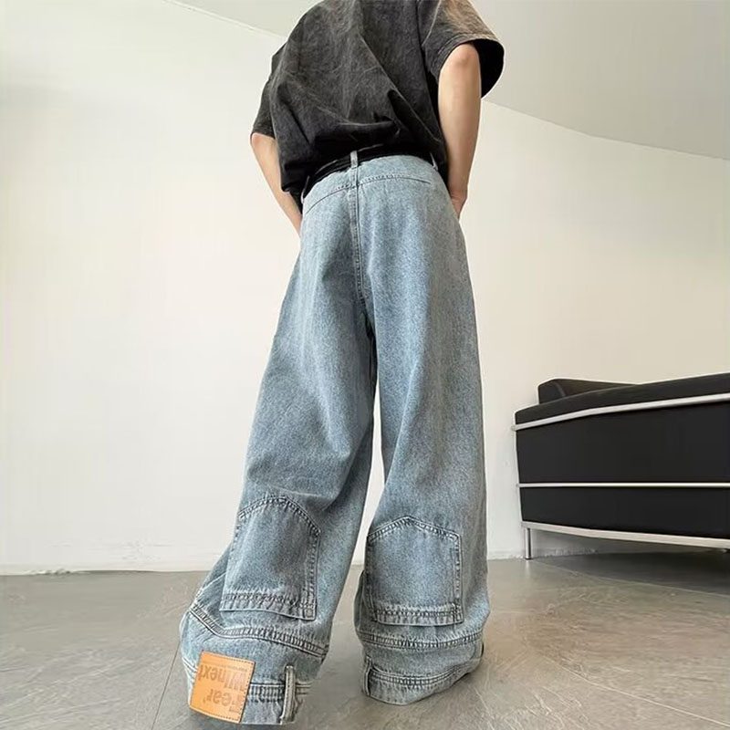 Light Colored Reverse Wear Jeans With Slight Bootcut