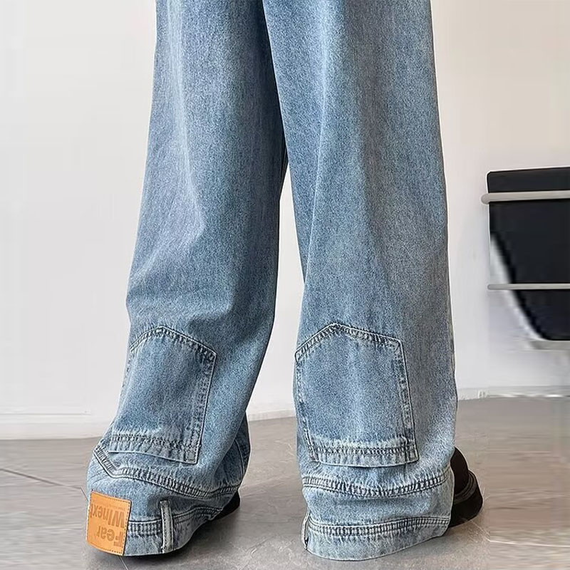 Light Colored Reverse Wear Jeans With Slight Bootcut