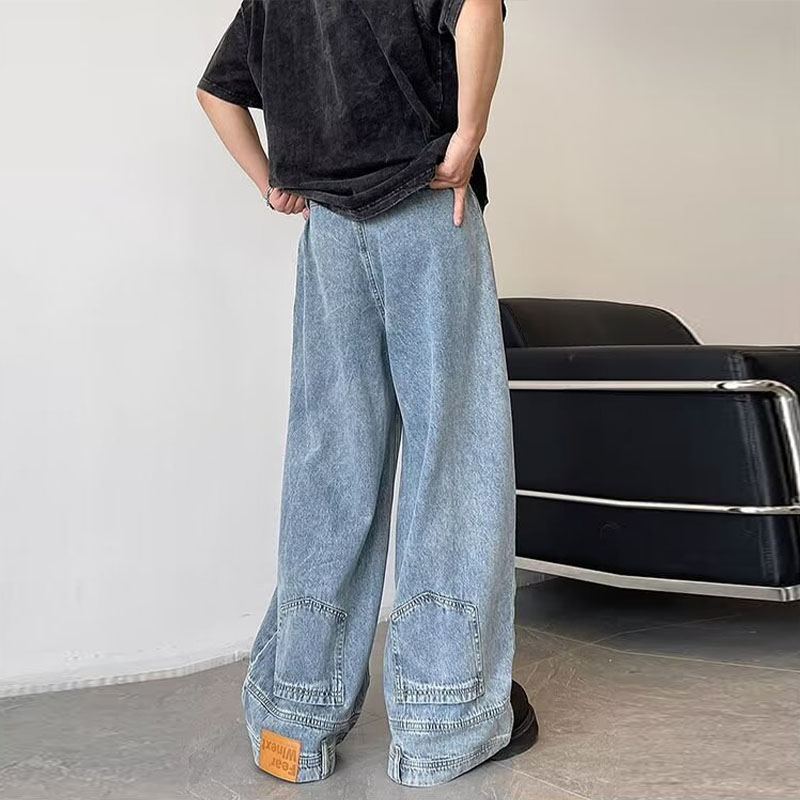 Light Colored Reverse Wear Jeans With Slight Bootcut