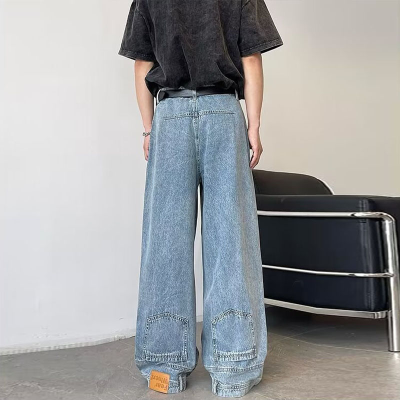 Light Colored Reverse Wear Jeans With Slight Bootcut