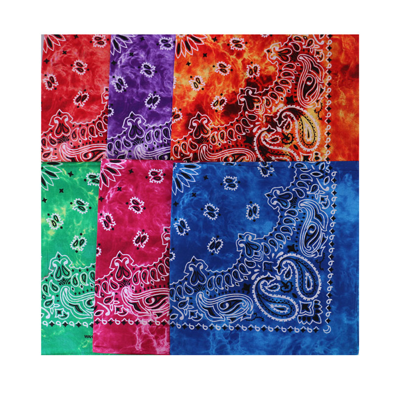 Tie-dye Cashew Flower Hip-hop Cotton Kerchief in 11 Colors