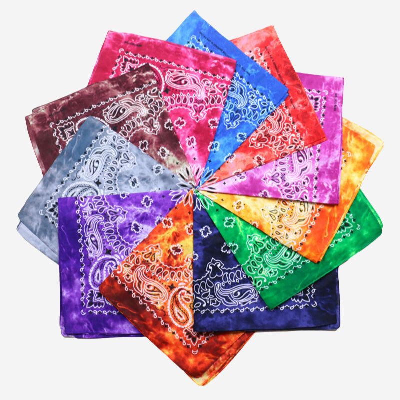 Tie-dye Cashew Flower Hip-hop Cotton Kerchief in 11 Colors