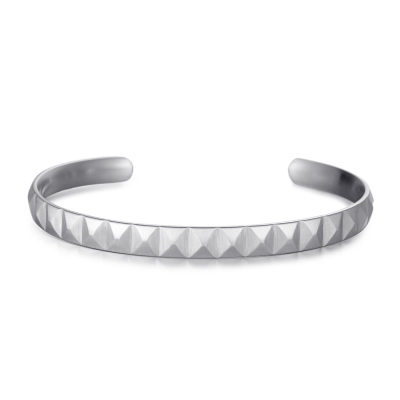 Pyramid Stainless Steel Open Bangle