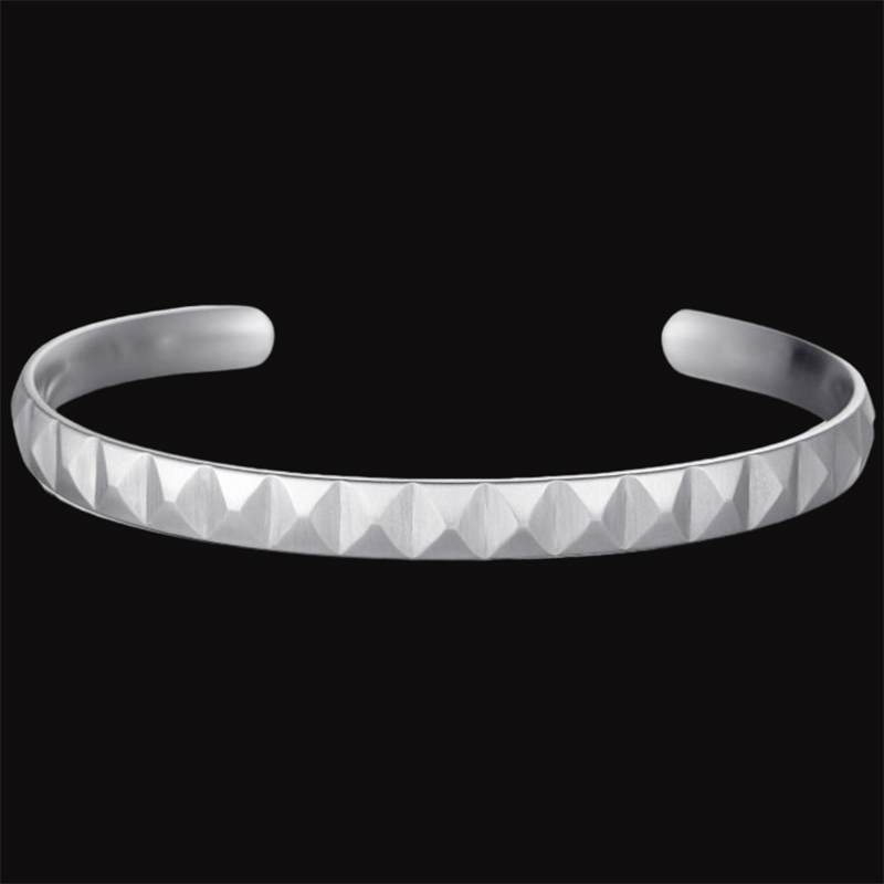 Pyramid Stainless Steel Open Bangle