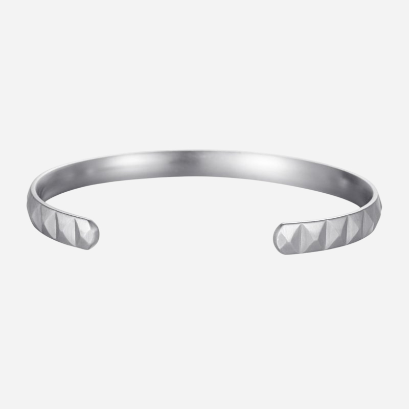 Pyramid Stainless Steel Open Bangle