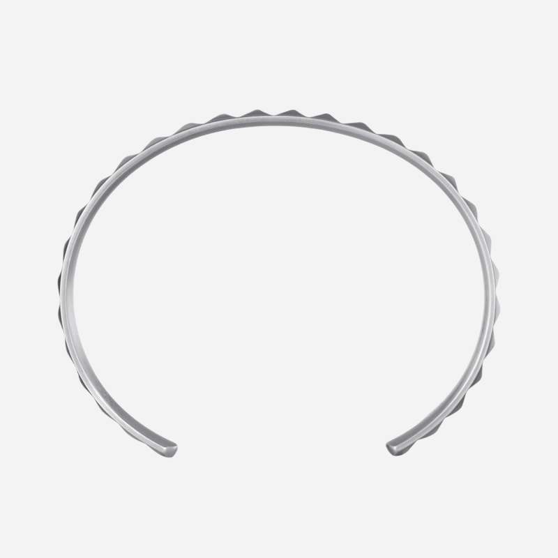 Pyramid Stainless Steel Open Bangle