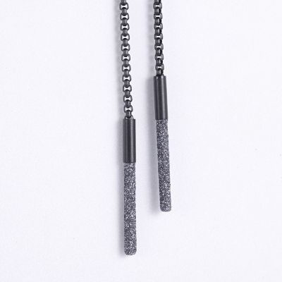Chain Drop Earrings with Black and Grey Stardust