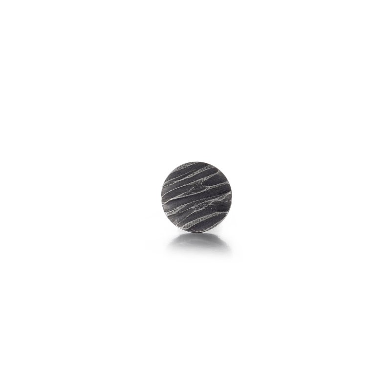 Vintage Silver Ripple Matt Stud Earring