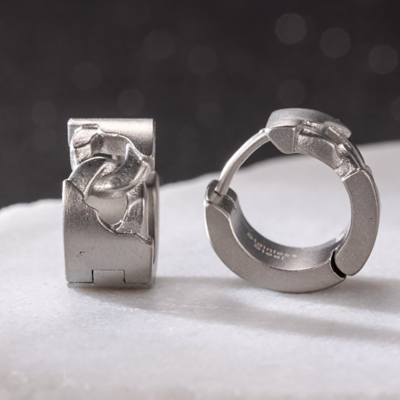 Stainless Steel Cuban Huggie Earrings