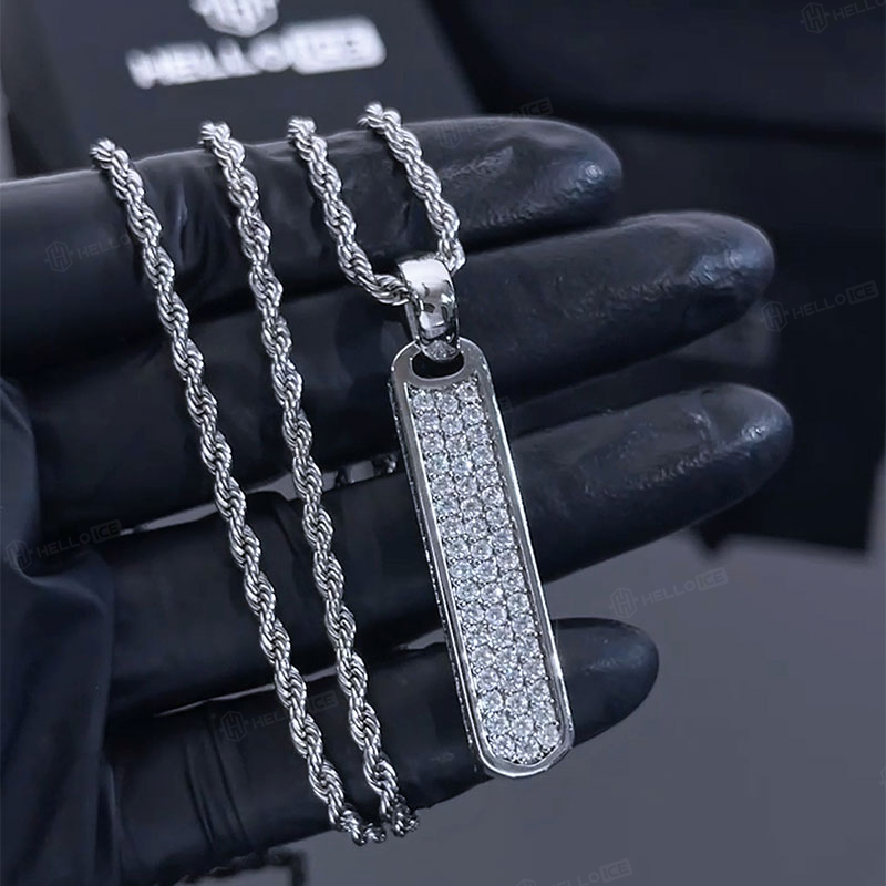 Micro Pave Vertical Bar Pendant