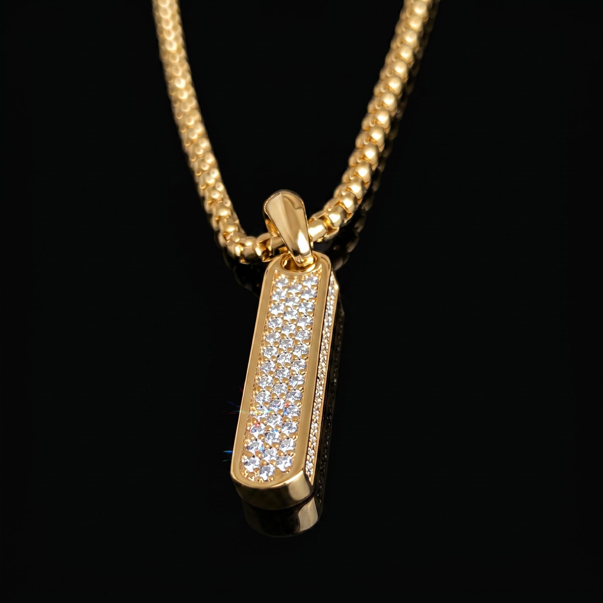Micro Pave Vertical Bar Pendant Micro Pave Vertical Bar Pendant