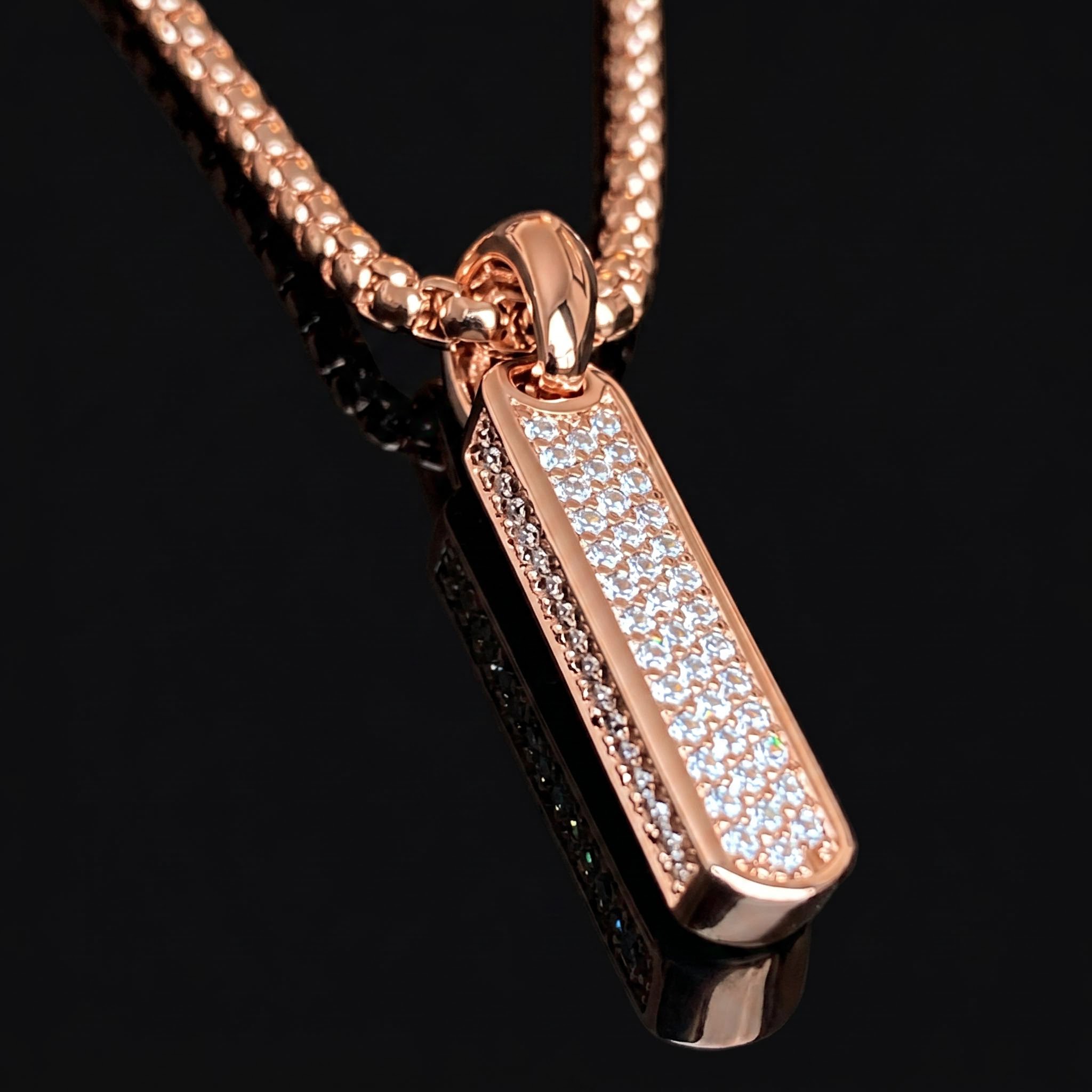 Micro Pave Vertical Bar Pendant Micro Pave Vertical Bar Pendant