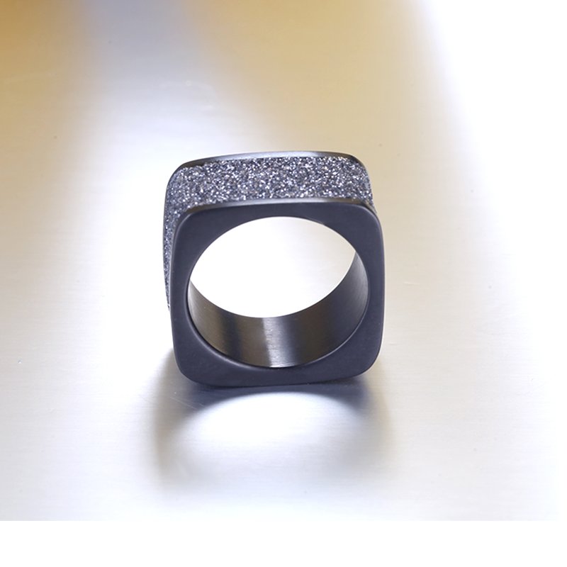 Black and Grey Stardust Square Ring