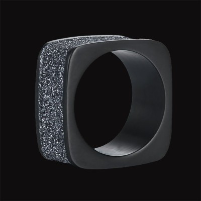 Black and Grey Stardust Square Ring