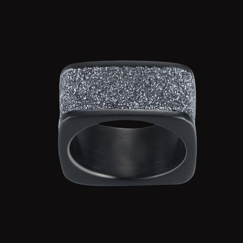 Black and Grey Stardust Square Ring