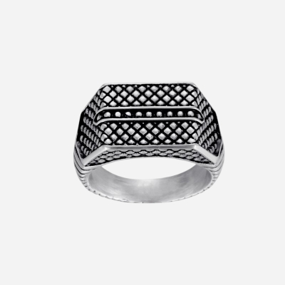 Reptile Signet Stainless Steel Matte Ring