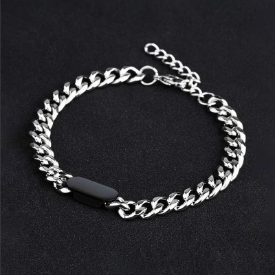 Stainless Steel Bar Cuban Link Bracelet