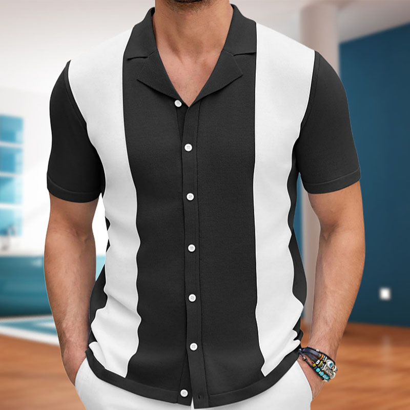 Men's Lapel Business Knitted Polo Shirt