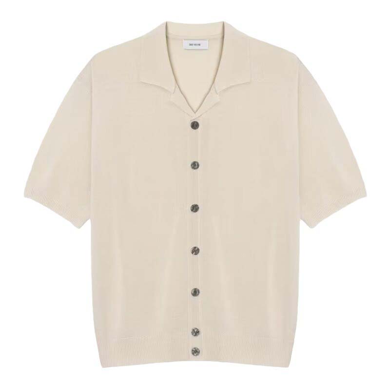 Lapel Cardigan Short Sleeve Knitted Polo