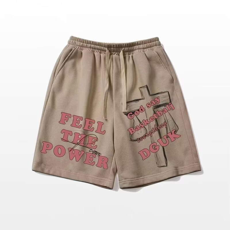 American Hip Hop Cross Pattern Casual Shorts