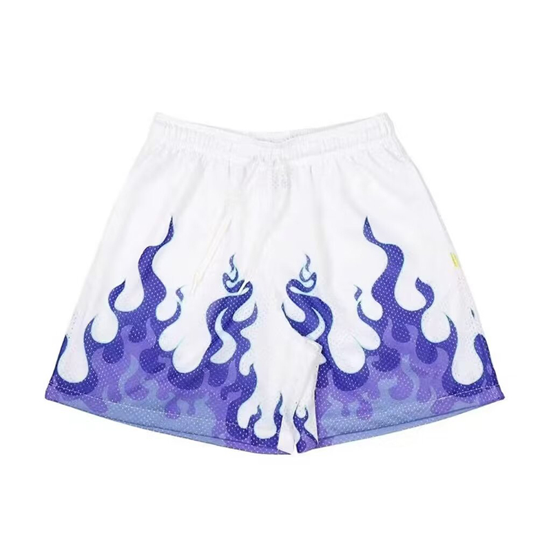 Hip Hop Flame Print Shorts