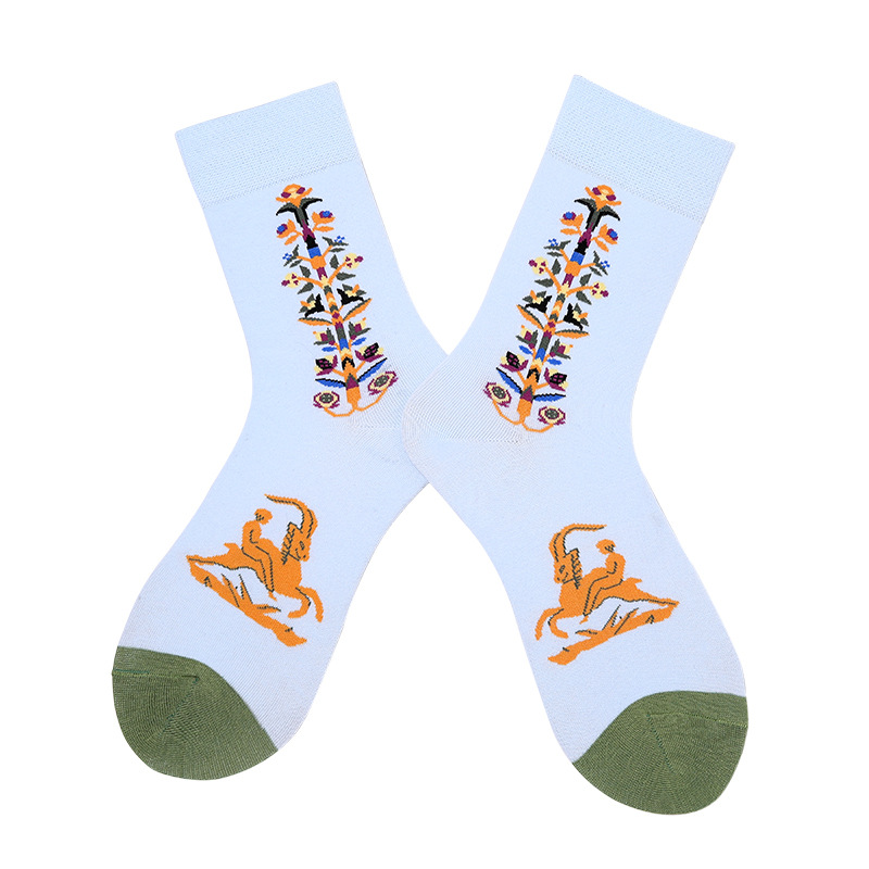 Three Pairs of Colorful Personalized Printed Socks