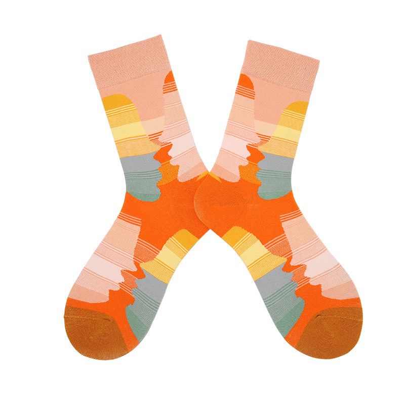 Three Pairs of Colorful Personalized Printed Socks