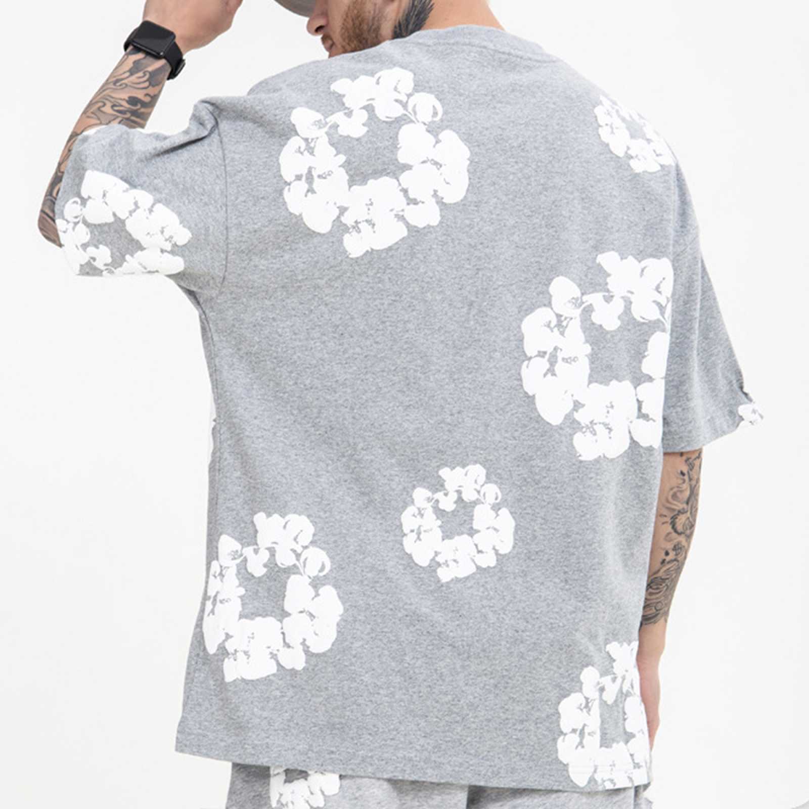 Hip Hop Foam Printed Loose T-shirt Suit