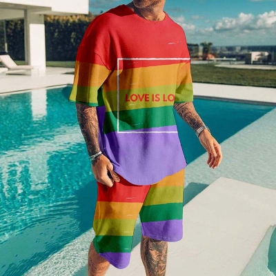 Pride Rainbow Print Sports Suit