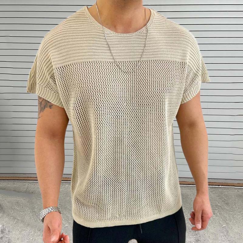 Thin Hollow Knitted T-shirt