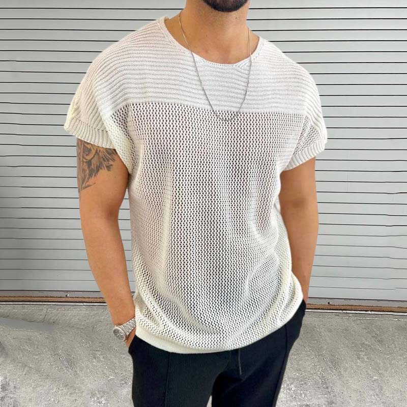 Thin Hollow Knitted T-shirt