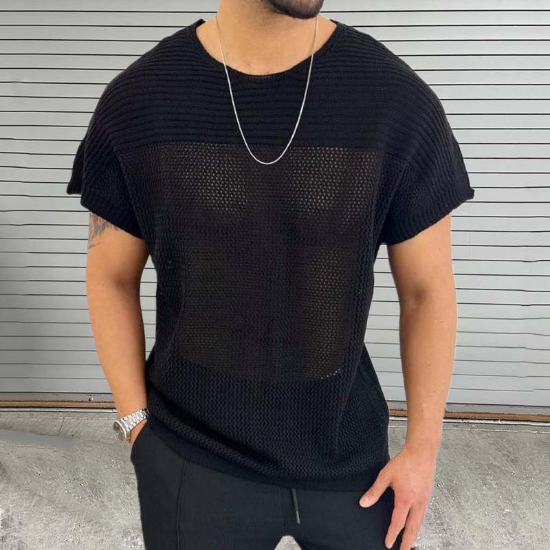 Thin Hollow Knitted T-shirt