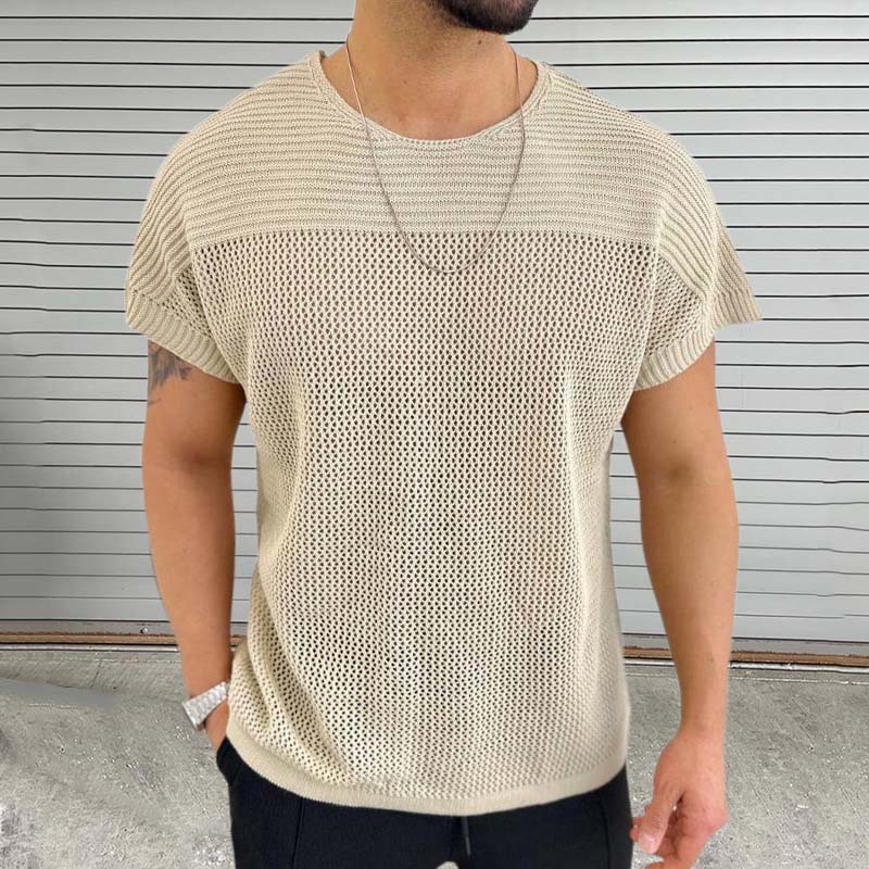 Thin Hollow Knitted T-shirt