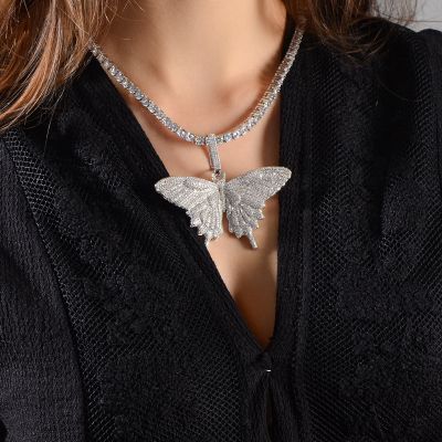 Women's Micro Pave Butterfly Necklace - Only Pendant