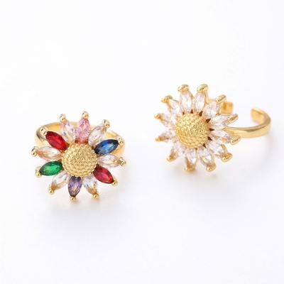 Marquise-cut Sunflower Open Ring