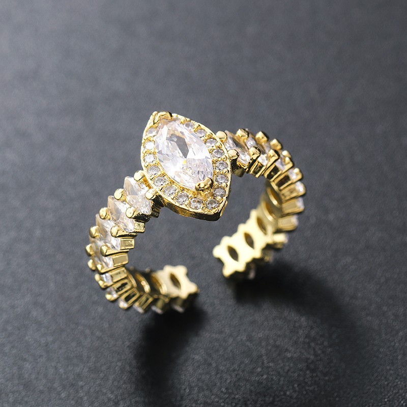 Marquise Cut Open Ring in Gold