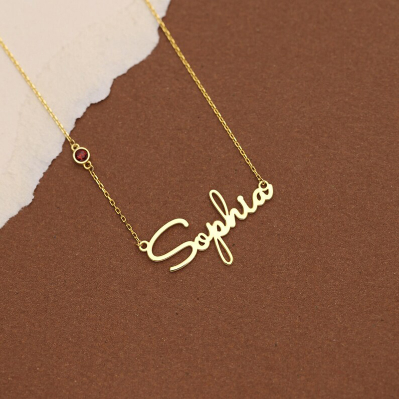 Custom Name with Birthstone Necklace