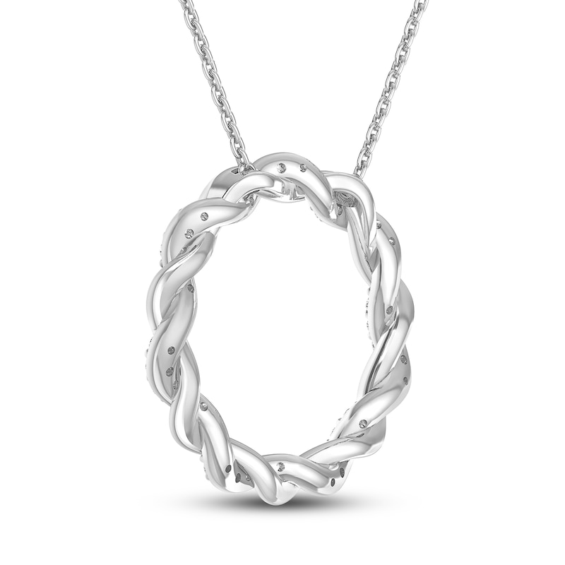 Paved Twist Wreath Circle Necklace