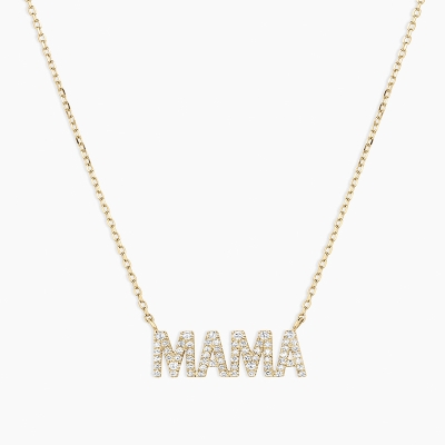 Paved "MAMA" Pendant Necklace