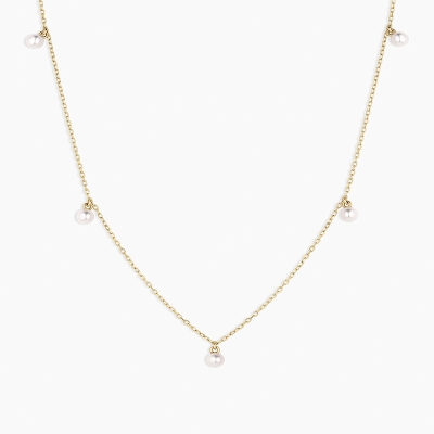 Spaced Mini Pearl Layered Chain Necklace