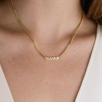 Custom Name Necklace With Curb Chain